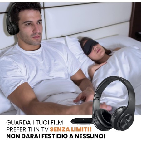 TECHMADE CUFFIA SENZA FILO TV CON RICEVITORE IN BUNDLE