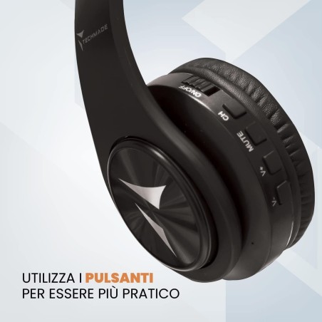 TECHMADE CUFFIA SENZA FILO TV CON RICEVITORE IN BUNDLE