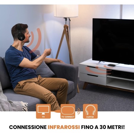 TECHMADE CUFFIA SENZA FILO TV CON RICEVITORE IN BUNDLE