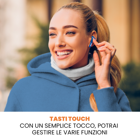 TECHMADE AURICOLARI INTER SENZA FILO CON BOX DI RICARICA