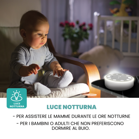SPEAKER SUONI BIANCHI CON LED ANTI-STRESS E BABY