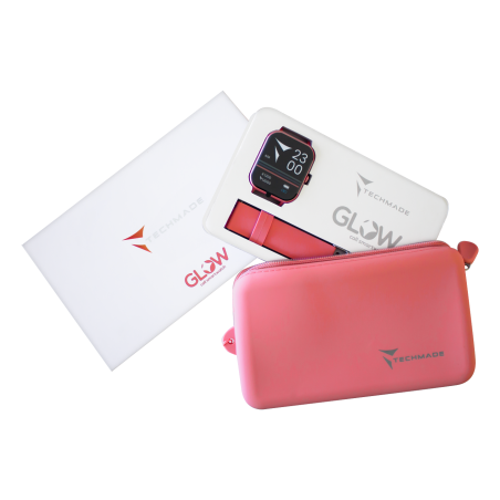 TECHMADE SMARTWATCH DARK PINK + BAG TM-GLOW-DPK