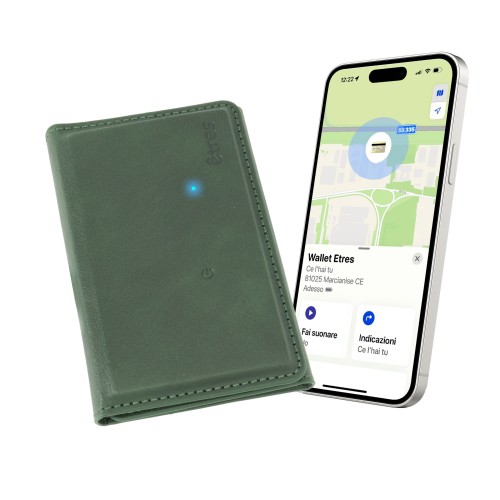 ETRES WALLET FINDER BASIC GREEN CON MAGSAFE E LOCALIZZATORE GPS