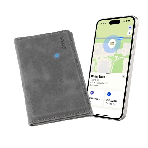 ETRES WALLET FINDER BASIC GREY CON MAGSAFE E LOCALIZZATORE GPS