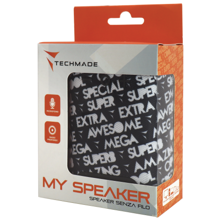 TECHMADE SPEAKER SENZA FILO CON PATTERN NERA