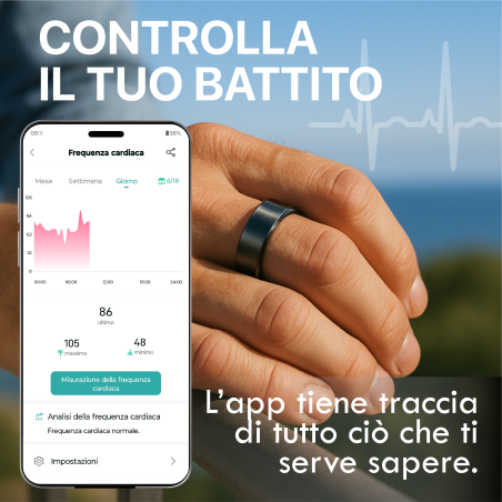 TECHMADE TM-NEXA-BK12 Smartring BLACK Taglia 12
