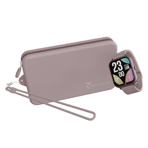 TECHMADE SMARTWATCH LIGHT PURLE + BAG TM-GLOW-WGY