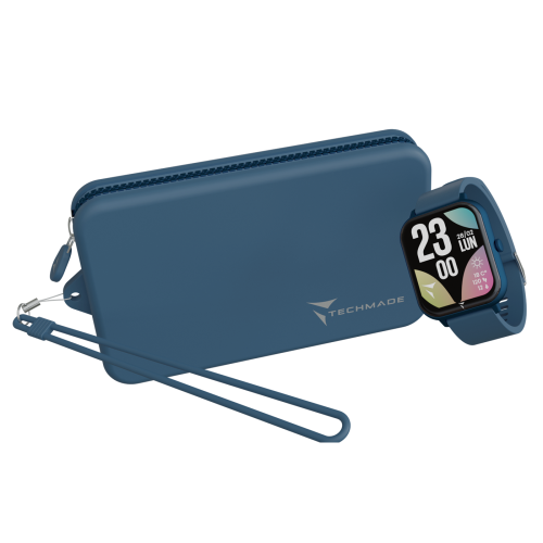 TECHMADE SMARTWATCH NIGHT BLUE + BAG TM-GLOW-NBL