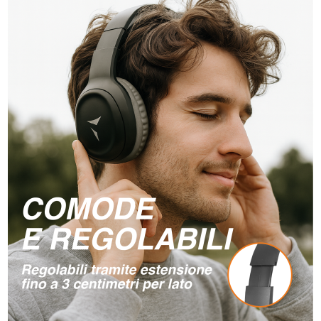 TECHMADE CUFFIE SENZA FILO COLORE NERO