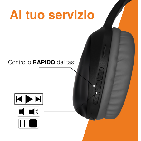 TECHMADE CUFFIE SENZA FILO COLORE NERO