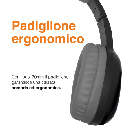 TECHMADE CUFFIE SENZA FILO COLORE NERO