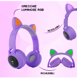 TECHMADE FUNNY CUFFIE SENZA FILO LED MIC E TASTI FUNZ.PURPLE
