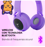 TECHMADE FUNNY CUFFIE SENZA FILO LED MIC E TASTI FUNZ.PURPLE