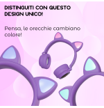 TECHMADE FUNNY CUFFIE SENZA FILO LED MIC E TASTI FUNZ.PURPLE