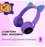TECHMADE FUNNY CUFFIE SENZA FILO LED MIC E TASTI FUNZ.PURPLE