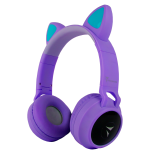 TECHMADE FUNNY CUFFIE SENZA FILO LED MIC E TASTI FUNZ.PURPLE