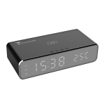 TECHMADE SVEGLIA DIGITALE CON RICARICA WIRELESS 15WATT NERA