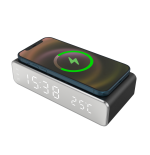 TECHMADE SVEGLIA DIGITALE CON RICARICA WIRELESS 15WATT NERA