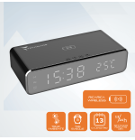 TECHMADE SVEGLIA DIGITALE CON RICARICA WIRELESS 15WATT NERA