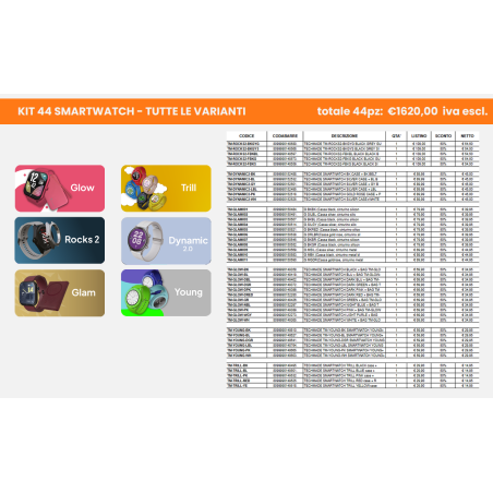 TECHMADE KIT DA 44 SMARTWATCH TECHMADE (KIT COMPLETO)