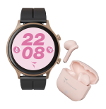 *TECHMADE SMARTWATCH GOLD ROSE CASE + PK BELT + PK EARBUD BUNDLE