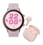 *TECHMADE SMARTWATCH GOLD ROSE CASE + PK BELT + PK EARBUD BUNDLE