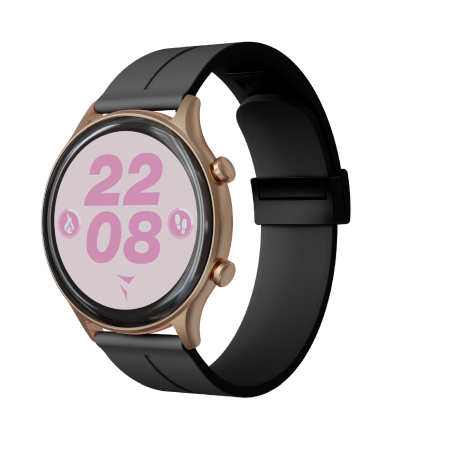 *TECHMADE SMARTWATCH GOLD ROSE CASE + PK BELT + PK EARBUD BUNDLE