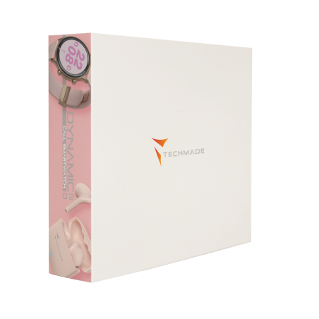*TECHMADE SMARTWATCH GOLD ROSE CASE + PK BELT + PK EARBUD BUNDLE