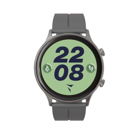 *TECHMADE SMARTWATCH SILVER CASE + GY BELT + BK EARBUD BUNDLE