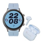 *TECHMADE SMARTWATCH SILVER CASE + LBL BELT + LBL EARBUD BUNDLE