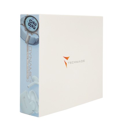 *TECHMADE SMARTWATCH SILVER CASE + LBL BELT + LBL EARBUD BUNDLE