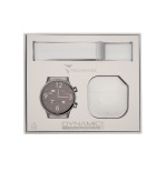 *TECHMADE SMARTWATCH SILVER CASE+WHITE BELT+WHITE EARBUD BUNDLE