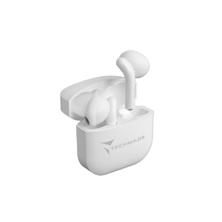 *TECHMADE SMARTWATCH SILVER CASE+WHITE BELT+WHITE EARBUD BUNDLE