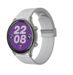 *TECHMADE SMARTWATCH SILVER CASE+WHITE BELT+WHITE EARBUD BUNDLE