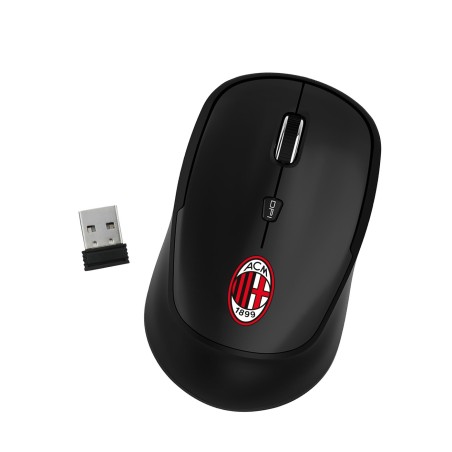TECHMADE MOUSE SENZA FILO UFFICIALE MILAN NERO