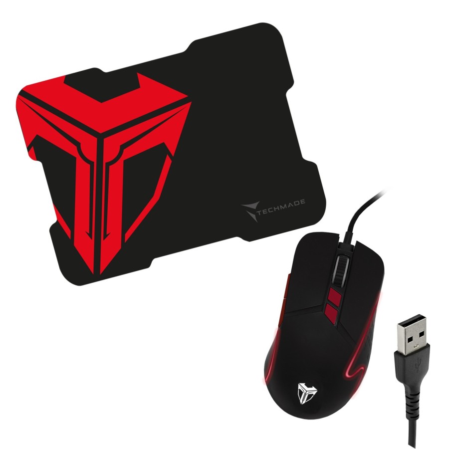 TECHMADE COMBO SET GAMING MOUSE+MOUSEPAD TM-XJG36-BK