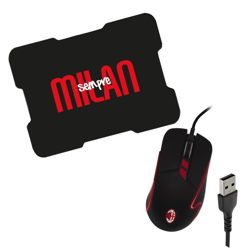 TECHMADE COMBO SET GAMING MOUSE + PAD UFFICIALE MILAN