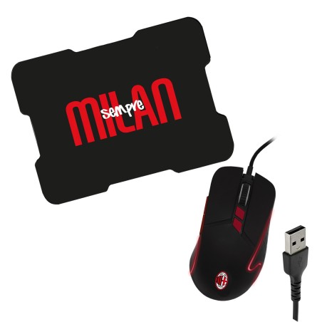 TECHMADE COMBO SET GAMING MOUSE + PAD UFFICIALE MILAN