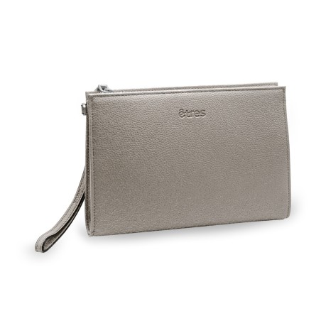 ETRES HANDBAG SILVER-SILVER IN SIMILPELLE CON ZIP E TRACOLLA