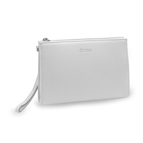 ETRES HANDBAG WHITE-SILVER IN SIMILPELLE CON ZIP E TRACOLLA