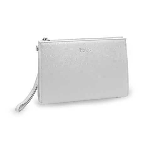 ETRES HANDBAG WHITE-SILVER IN SIMILPELLE CON ZIP E TRACOLLA