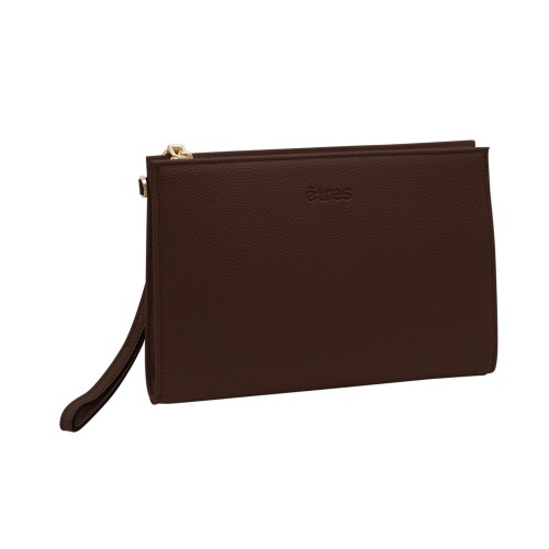 ETRES HANDBAG BROWN-GOLD IN SIMILPELLE CON ZIP E TRACOLLA