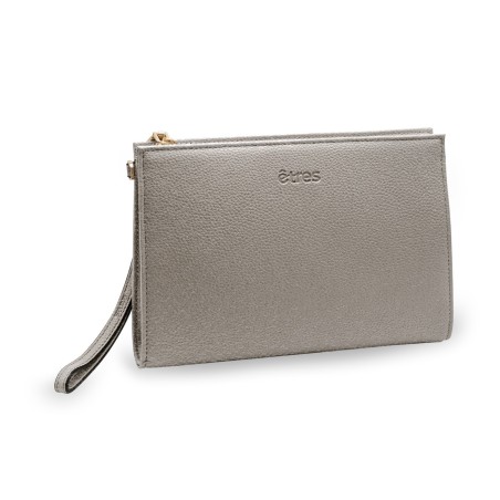 ETRES HANDBAG SILVER-GOLD IN SIMILPELLE CON ZIP E TRACOLLA