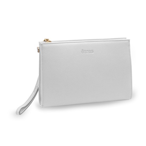 ETRES HANDBAG WHITE-GOLD IN SIMILPELLE CON ZIP E TRACOLLA