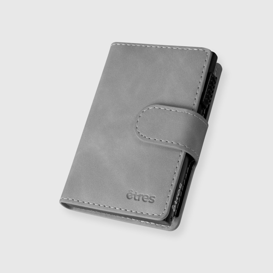 ETRES SMART WALLET SLIDE PORTACARTE IN METALLO GREY MAGSAFE