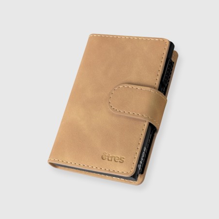 ETRES SMART WALLET SLIDE PORTACARTE IN METALLO BROWN MAGSAFE