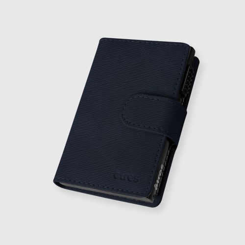 ETRES SMART WALLET SLIDE PORTACARTE IN METALLO SAFFIANO DARK BLU
