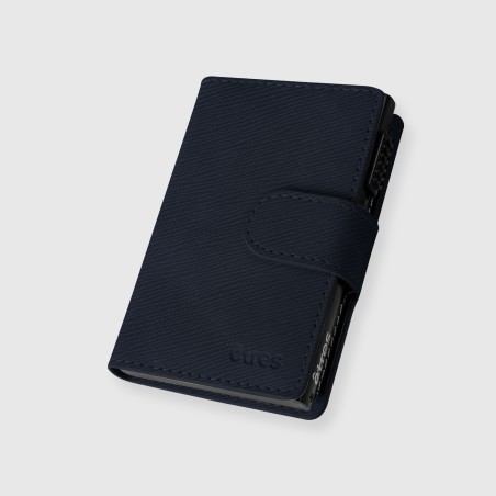 ETRES SMART WALLET SLIDE PORTACARTE IN METALLO SAFFIANO DARK BLU