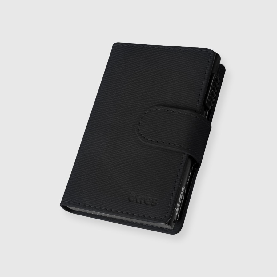 ETRES SMART WALLET SLIDE PORTACARTE IN METALLO SAFFIANO BLACK