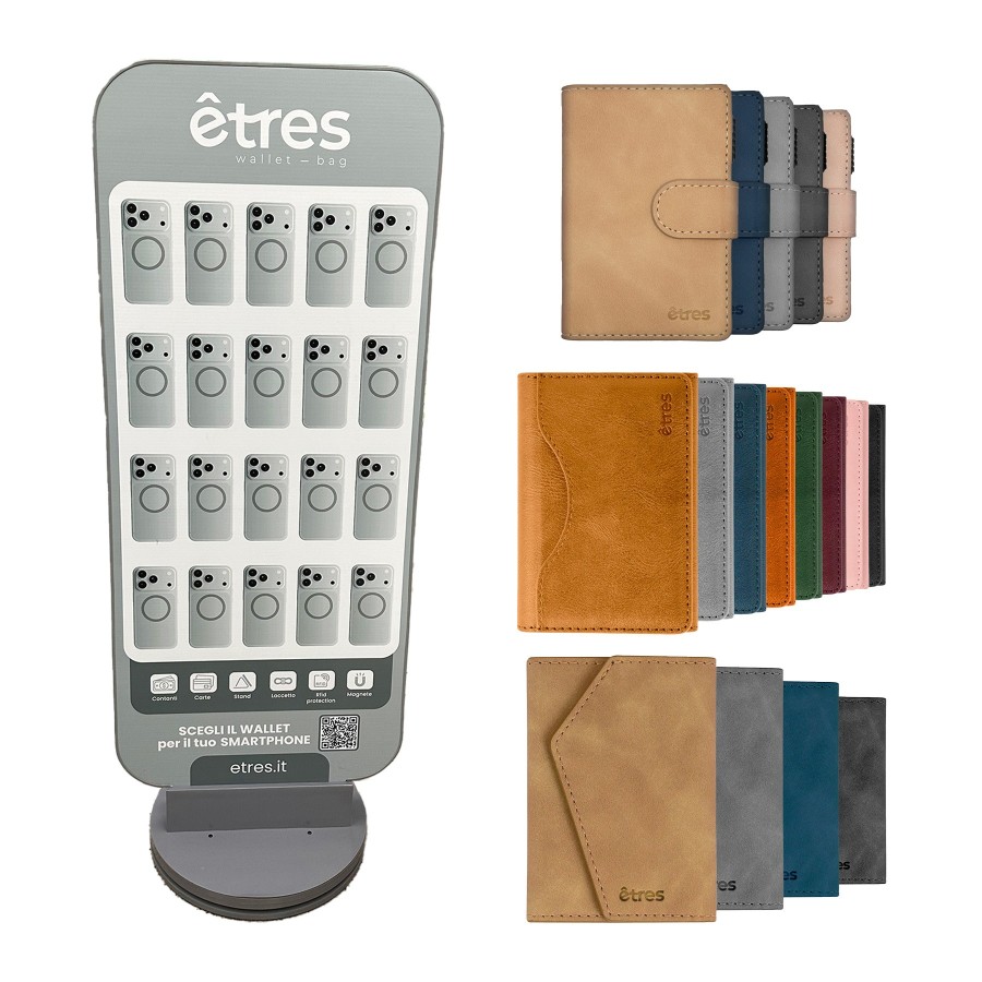 ETRES KIT DA 30 WALLET CON ESPOSITORE GIREVOLE DA TERRA OMAGGIO